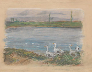 Alfred Sisley - Four Geese By a Pond.webp