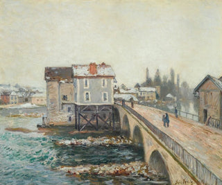 Alfred Sisley - Le Pont De Moret Et Les Moulins  Effet Dhiver.webp