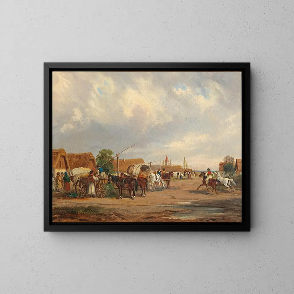 Village hongrois - Alfred Steinacker — quadro incorniciato alla parete