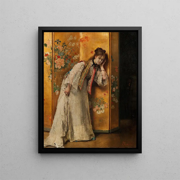 Curieux - Alfred Stevens — quadro incorniciato alla parete