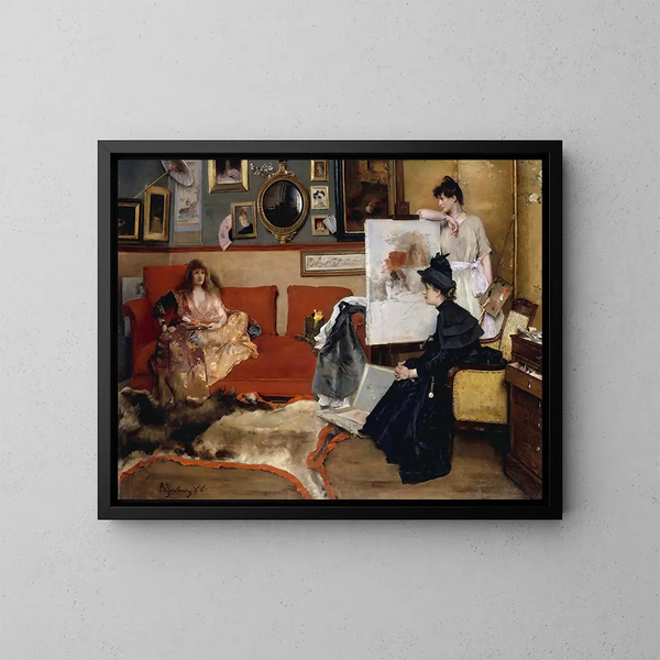 Nel laboratorio - Alfred Stevens — quadro incorniciato alla parete