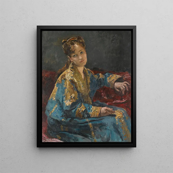 La Dame en bleu - Alfred Stevens — quadro incorniciato alla parete