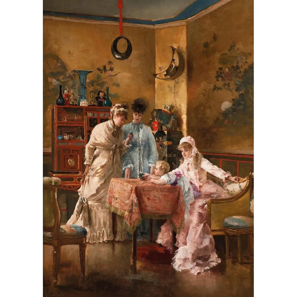 Le visitatrici - Alfred Stevens — quadro incorniciato alla parete