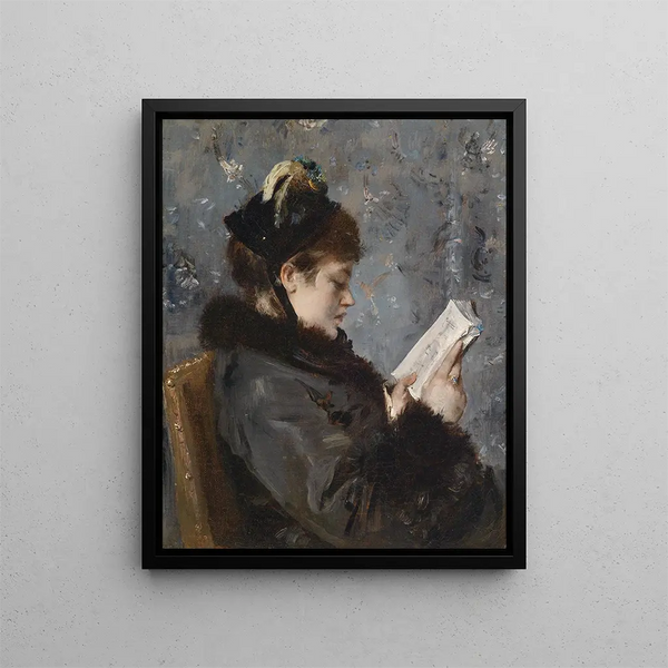 Ritratto di una giovane donna - Alfred Stevens — quadro incorniciato alla parete