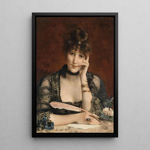 La lettre - Alfred Stevens — quadro incorniciato alla parete