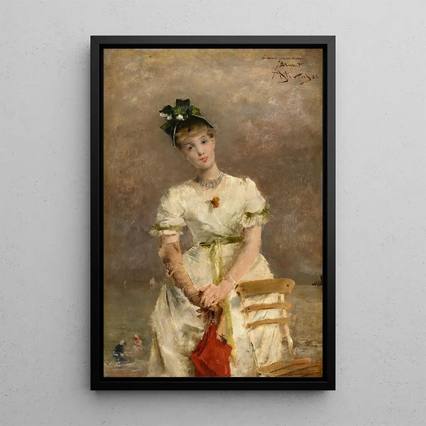Riproduzione del dipinto Giovane donna sulla riva del mare - Alfred Stevens