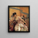 Giovane donna con una paravento giapponese - Alfred Stevens — quadro incorniciato alla parete