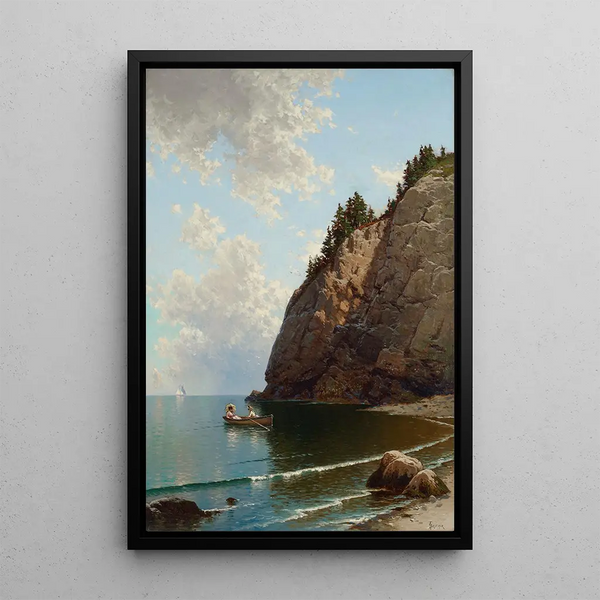Due signore in una barca - Alfred Thompson Bricher — quadro incorniciato alla parete