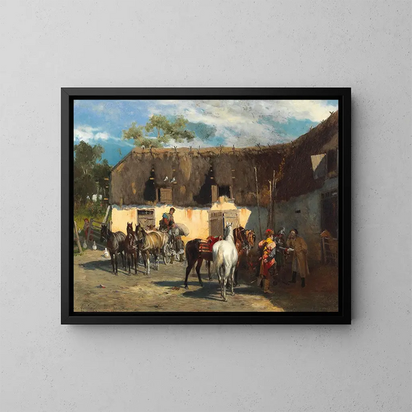 La Réquisition - Alfred von Wierusz-Kowalski — quadro incorniciato alla parete