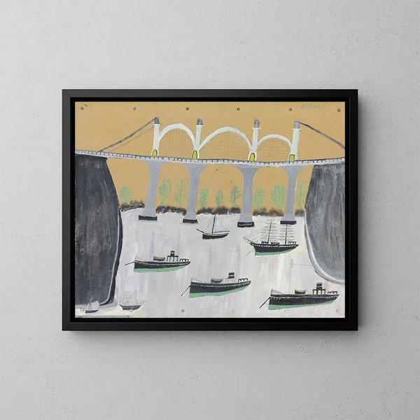 Ponte di Saltash - Alfred Wallis — quadro incorniciato alla parete