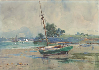 Alfred Walsh - Seascape with boat.webp