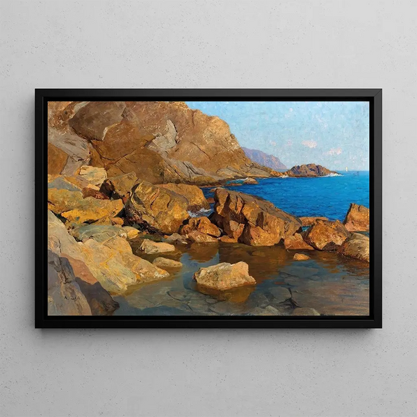 Alfred Zoff - Felsige Kste bei Nervi in Abendsonne.webp