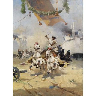 Alfredo Tominz - Chariotrace with bigas in the Roman arena.webp