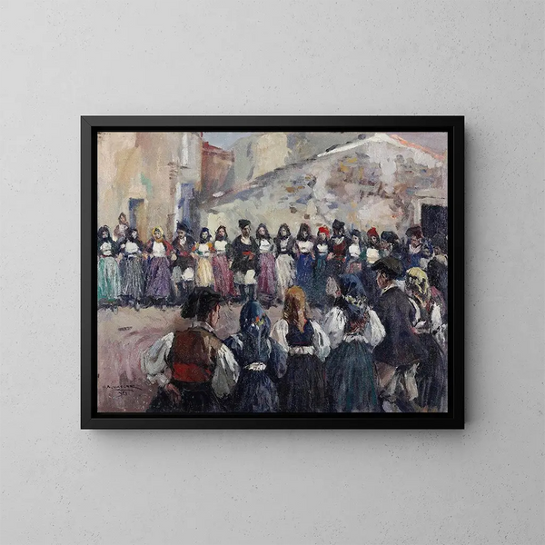 Danza sarda - Alfredo Vaccari — quadro incorniciato alla parete