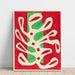 Riproduzione del dipinto Algue Blanche su Sfondo Rosso e Verde - Henri Matisse