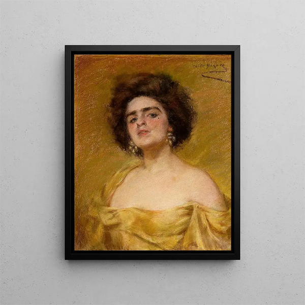Laura in giallo - Alice Pike Barney — quadro incorniciato alla parete