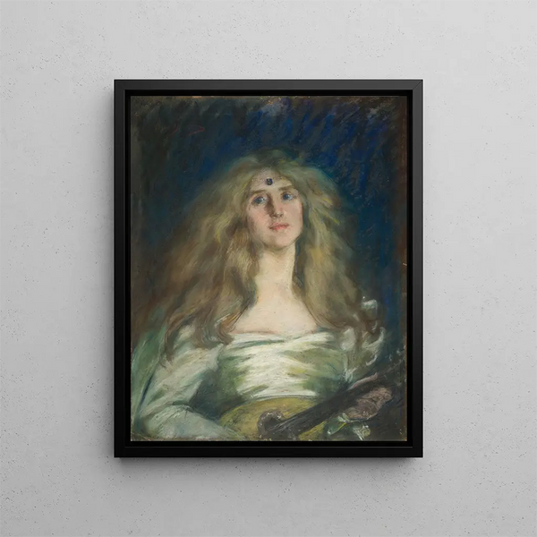 Natalie alla mandolina - Alice Pike Barney — quadro incorniciato alla parete