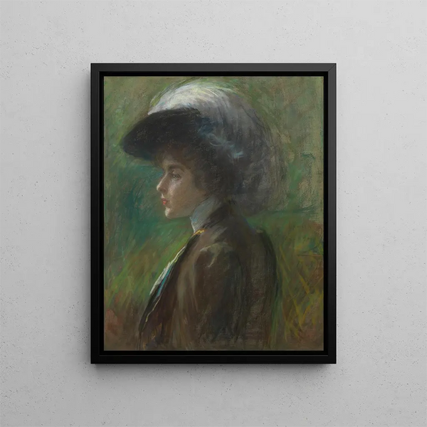 Il cappello con piume - Alice Pike Barney — quadro incorniciato alla parete