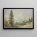Paesaggio montano con a sinistra grandi abeti e a destra due capanne - Allaert van Everdingen — quadro incorniciato alla parete