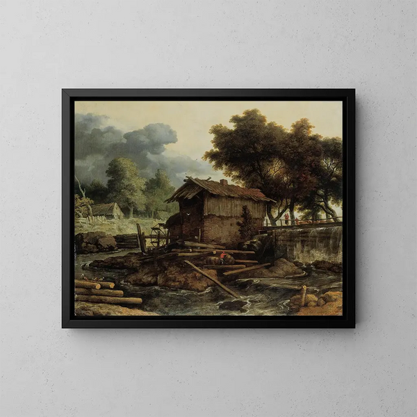 Paesaggio con segheria - Allaert van Everdingen — quadro incorniciato alla parete