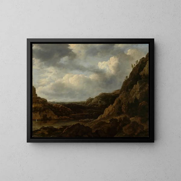 Fjord norvegese - Allaert van Everdingen — quadro incorniciato alla parete