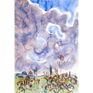 Allen Tucker - Watercolor No 31 Landscape With Clouds.webp