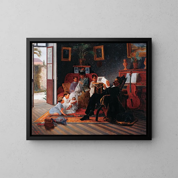 Scène della famiglia di Adolfo Pinto - Almeida Júnior — quadro incorniciato alla parete