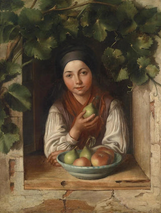 Alois Eiss - Mdchen am weinumrankten Fenster.webp