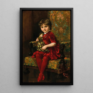 Alois Hans Schram - A Girl with a Doll in an Armchair.webp