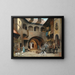 Interno cortile a Friesach con un veicolo di trasporto - Alois Schönn — quadro incorniciato alla parete