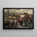Sul ponte latino a Sarajevo, scena di mercato in Herzegovina - Alois Schönn — quadro incorniciato alla parete