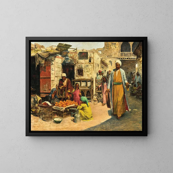 Nella vecchia zona di Mostich a Bulah al Cairo - Alphons Leopold Mielich — quadro incorniciato alla parete
