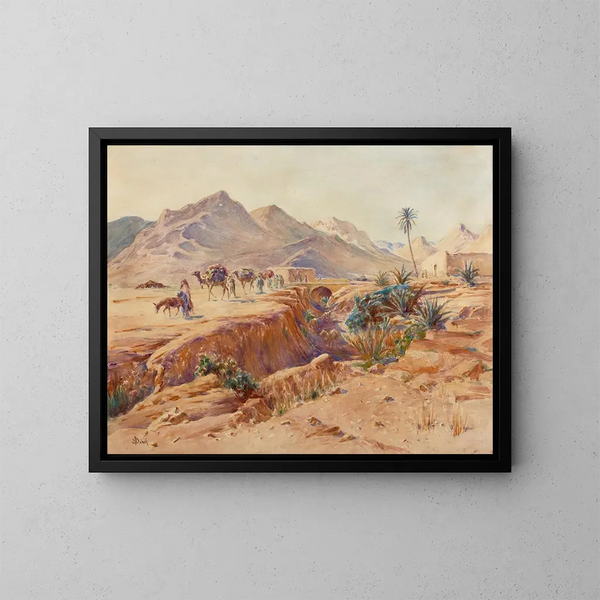 Carovana a Bou Sada - Alphonse Birck — quadro incorniciato alla parete