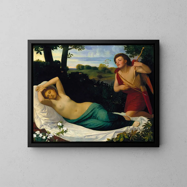 Cupidon e Psiche - Alphonse Legros — quadro incorniciato alla parete