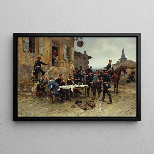 Il portatore di dispacci - Alphonse Marie de Neuville — quadro incorniciato alla parete