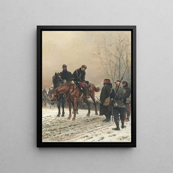 Il Saluto - Alphonse Marie de Neuville — quadro incorniciato alla parete