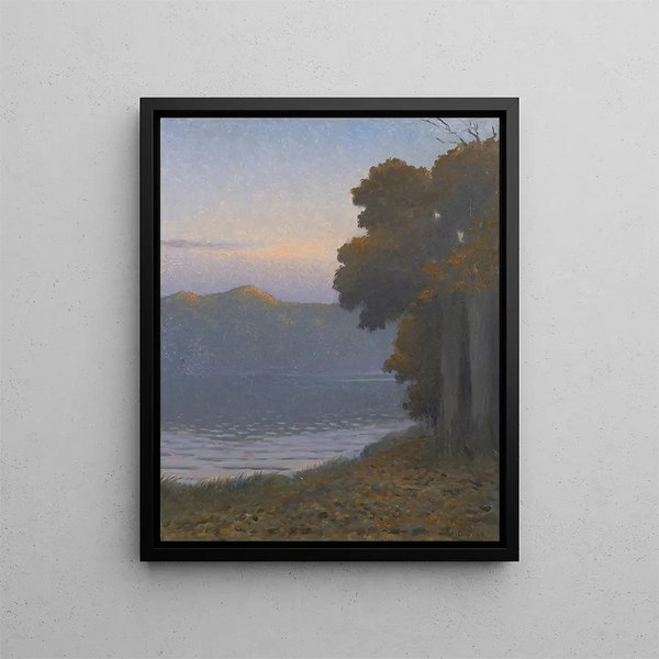 Il sera sul stagno - Alphonse Osbert — quadro incorniciato alla parete