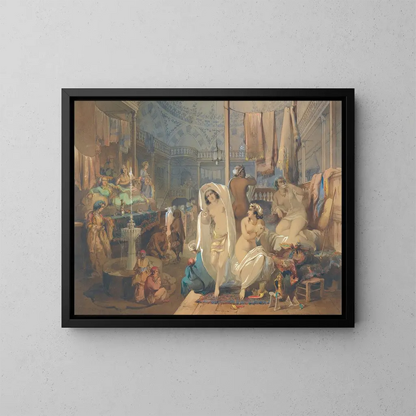Nel hammam - Amadeo Preziosi — quadro incorniciato alla parete