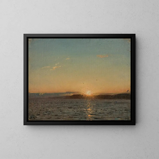 Tramonto serale a Hvaler - Amaldus Nielsen — quadro incorniciato alla parete