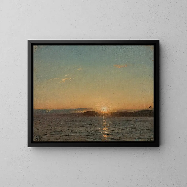 Tramonto serale a Hvaler - Amaldus Nielsen — quadro incorniciato alla parete