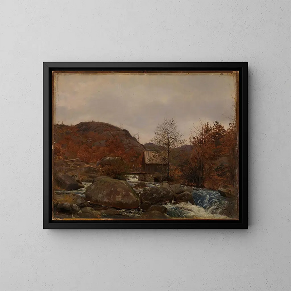 Moulin à Frostestad vicino a Mandal - Amaldus Nielsen — quadro incorniciato alla parete