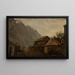 Atmosfera di pioggia a Gudvangen - Amaldus Nielsen — quadro incorniciato alla parete