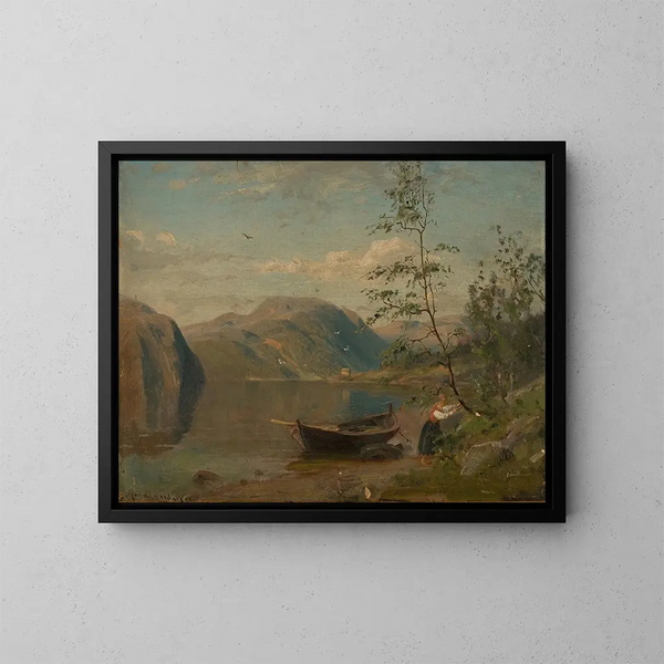 Plage à Hardanger - Amaldus Nielsen — quadro incorniciato alla parete