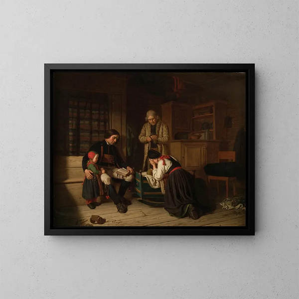 Il letto finale del piccolo - Amalia Lindegren — quadro incorniciato alla parete