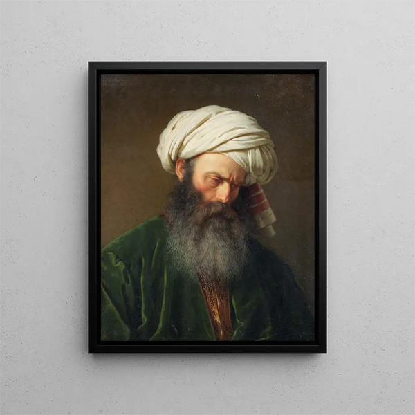 Studio di un uomo in costume turco - Amalia Lindegren — quadro incorniciato alla parete