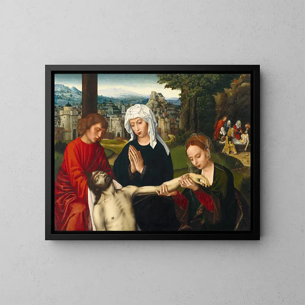 Pietà ai piedi della croce - Ambrosius Benson — quadro incorniciato alla parete