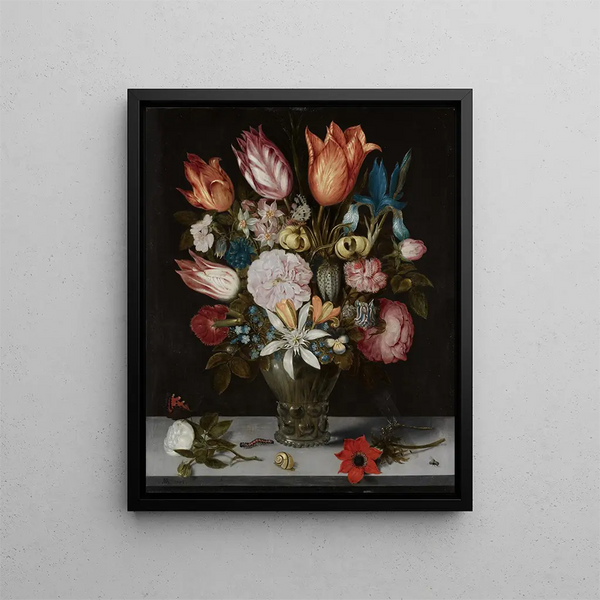 Fiori in un bicchiere - Ambrosius Bosschaert l'Ancien — quadro incorniciato alla parete
