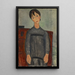 Fille debout en tablier noir - Amedeo Modigliani — quadro incorniciato alla parete