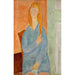 Riproduzione del dipinto Giovane ragazza seduta con i capelli raccolti Giovane ragazza in blu - Amedeo Modigliani