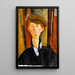 Giovane uomo con il berretto - Amedeo Modigliani — quadro incorniciato alla parete